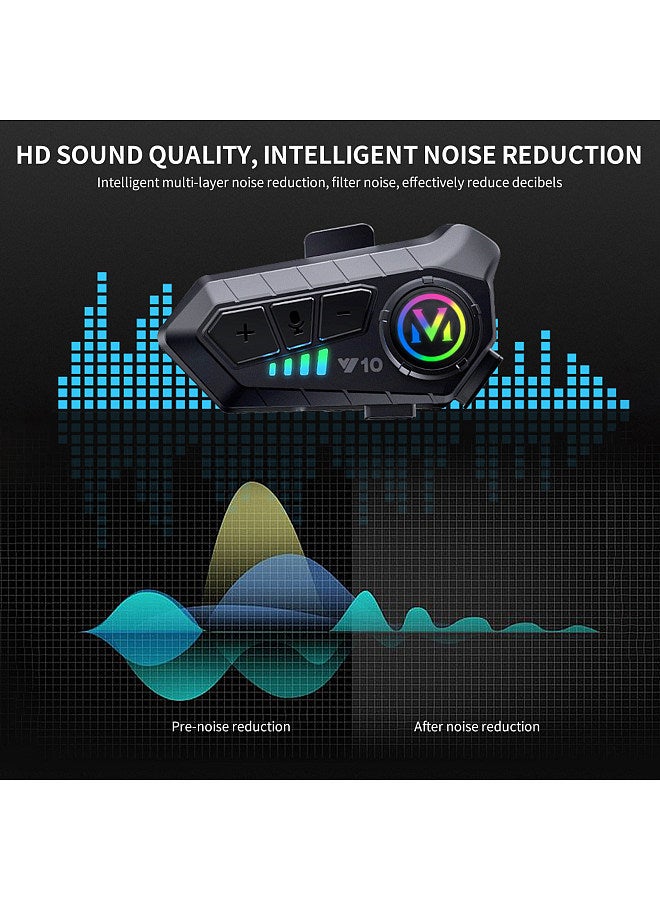 Generic Motorcycle Helmet BT Headset, Wireless Waterproof Hands-Free Noise Cancellation BT 5.3 Intercom with Hard Mic Supports AI Voice Assistant  - Image 5
