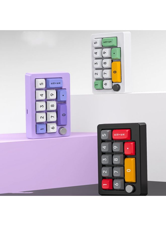 MKESPN 13 Keys RGB Multi-Function Macro Programming Mechanical Keypad Wired With Knob Keyboard(Black)