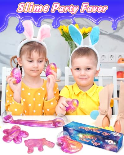 Tonberless 5 Pack Slime Filled Eggs Toys Prefilled Easter Eggs Basket Stuffers for Teens Kids Easter Egg Fillers Gifts Party Favors Treats for Teens Boys Girls Toddlers PinkPurpleGold - Image 5