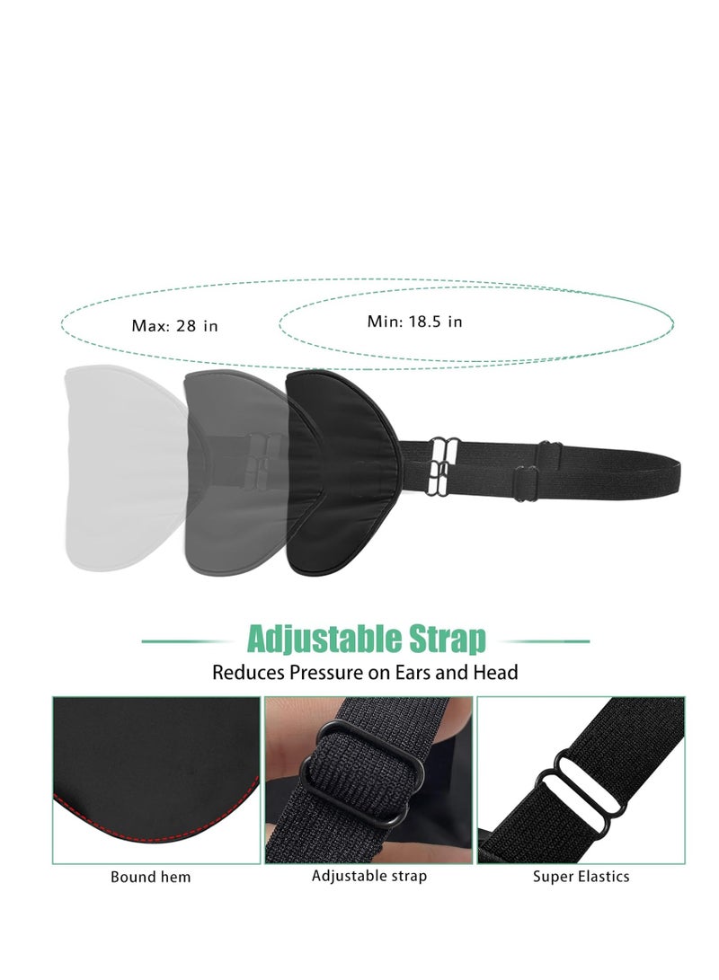 BeeVines Silk sleep mask 2 pack mulberry silk eye mask with adjustable strap sleeping aid blindfold for nap beeVines eye sleep shade cover 100% blocks light reduces puffy eyes Gifts black - Image 4