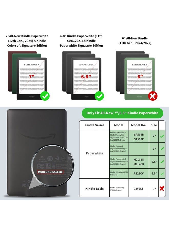 COO OO Case for 6.8" Kindle Paperwhite (11th Generation - 2021) and Signature Edition, Premium PU Leather 6.8" Kindle Paperwhite Case with Auto Wake/Sleep, Hand Strap, Card Slot and Foldable Stand, Pink - Image 2
