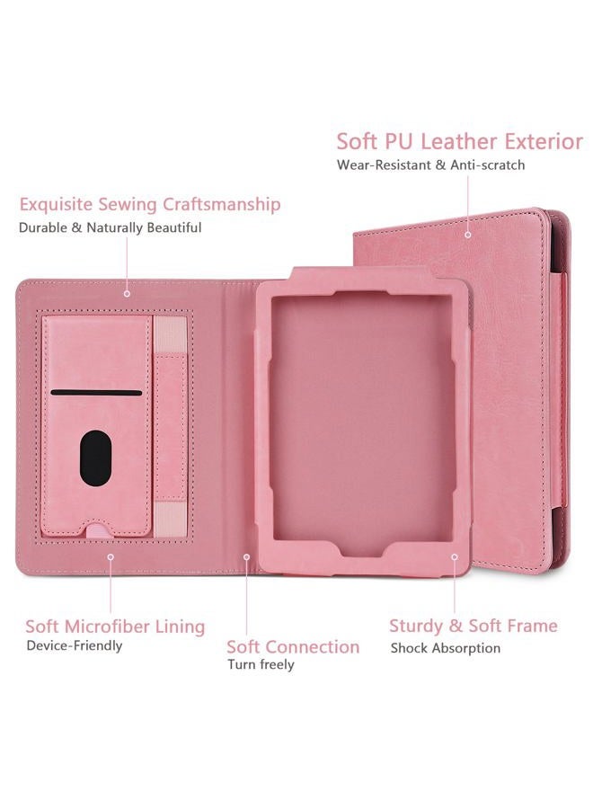 COO OO Case for 6.8" Kindle Paperwhite (11th Generation - 2021) and Signature Edition, Premium PU Leather 6.8" Kindle Paperwhite Case with Auto Wake/Sleep, Hand Strap, Card Slot and Foldable Stand, Pink - Image 4