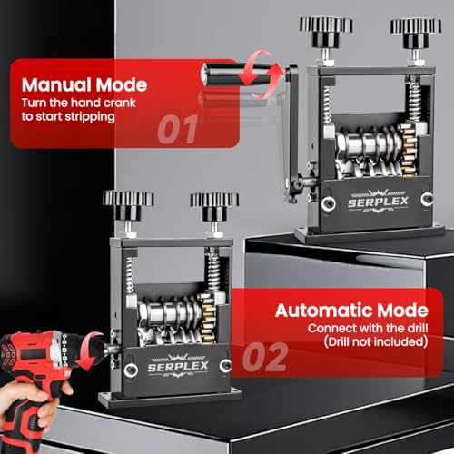 Serplex® 6 in 1 Cable Stripping Machine with Hand Crank Manual/Drill-Operated Wire Stripping Tool, 5 Channels Wire Stripper Tool for 1-17mm Dia Cable Bench Fixed Cable Stripping Tool - Image 3