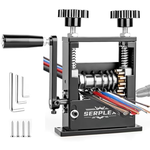 Serplex® 6 in 1 Cable Stripping Machine with Hand Crank Manual/Drill-Operated Wire Stripping Tool, 5 Channels Wire Stripper Tool for 1-17mm Dia Cable Bench Fixed Cable Stripping Tool - Image 1