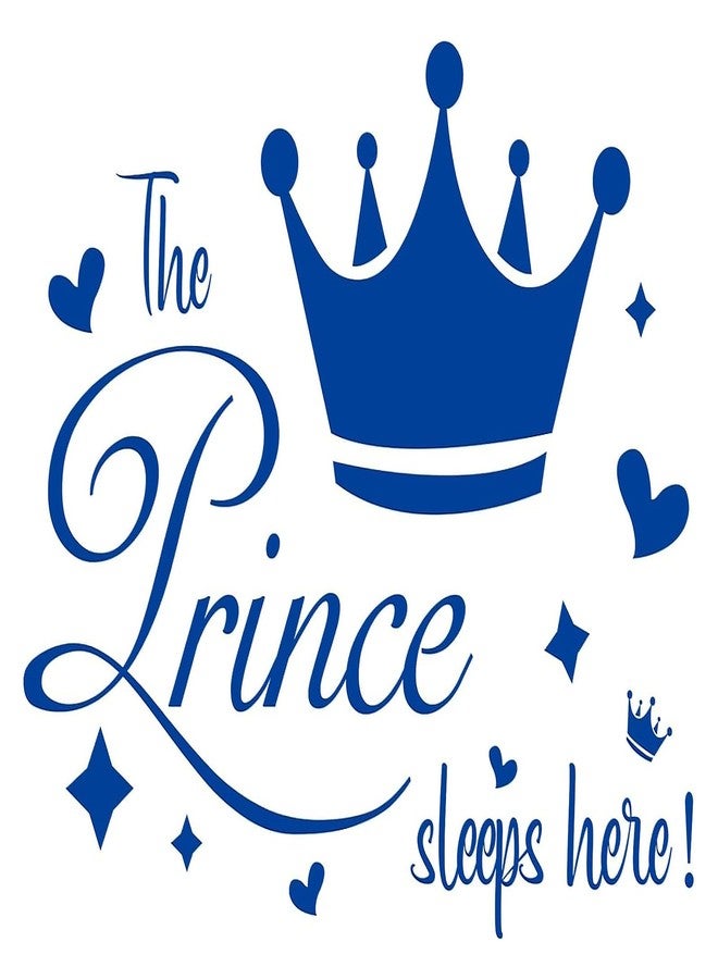 Lchen Princess Prince Sleeps Here Wall Sticker Decal Home Decoration Decor Removable (Blue-Prince) - Image 1