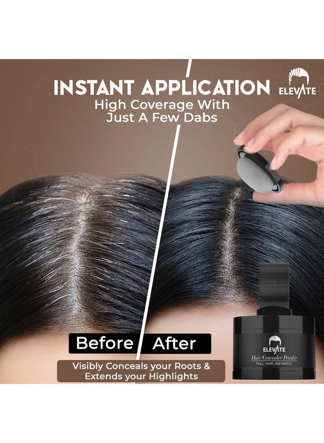ELEVATE Hair Line Powder Instantly Conceal Hair Loss for Thinning Areas - Shadow Makeup - Root Cover Touch Up with Puff Touch - Instant Gray Coverage for Men and Women (Black) - Image 3