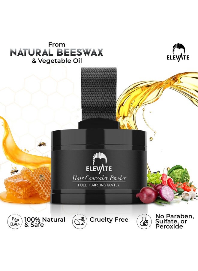 ELEVATE Hair Line Powder Instantly Conceal Hair Loss for Thinning Areas - Shadow Makeup - Root Cover Touch Up with Puff Touch - Instant Gray Coverage for Men and Women (Black) - Image 5