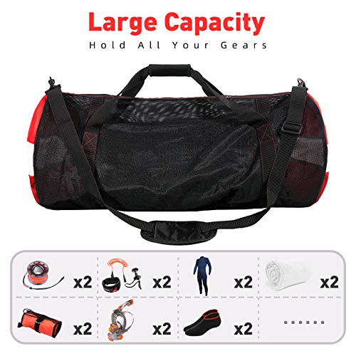 Seafard Scuba Diving Bag, Large Sports Gear Carry Bag with Adjustable Shoulder Straps, Mesh Duffle Bags for Surfing, Snorkeling, Kayaking Spearfishing, Swimming Water Sports, and Beach Activities Gym - Image 4