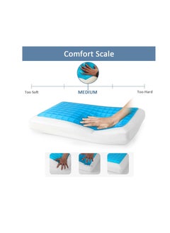 HT Hotel bed pillow, high-quality German gel memory foam - well-ventilated cooling pillow for a quiet and comfortable sleep, cotton inner cover and velor outer cover, removable and machine washable, white color  - Image 4