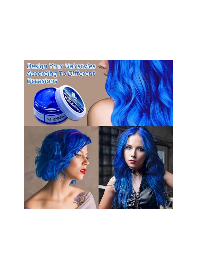 Temporary Hair Dye 100g, Washable Hair Color Cream, Non-Toxic Ammonia-Free, Easy to Apply No Stain, Long-Lasting Temporary Hair Dye for Women Men, Friendly for Daily & Festival Use (blue) - Image 3