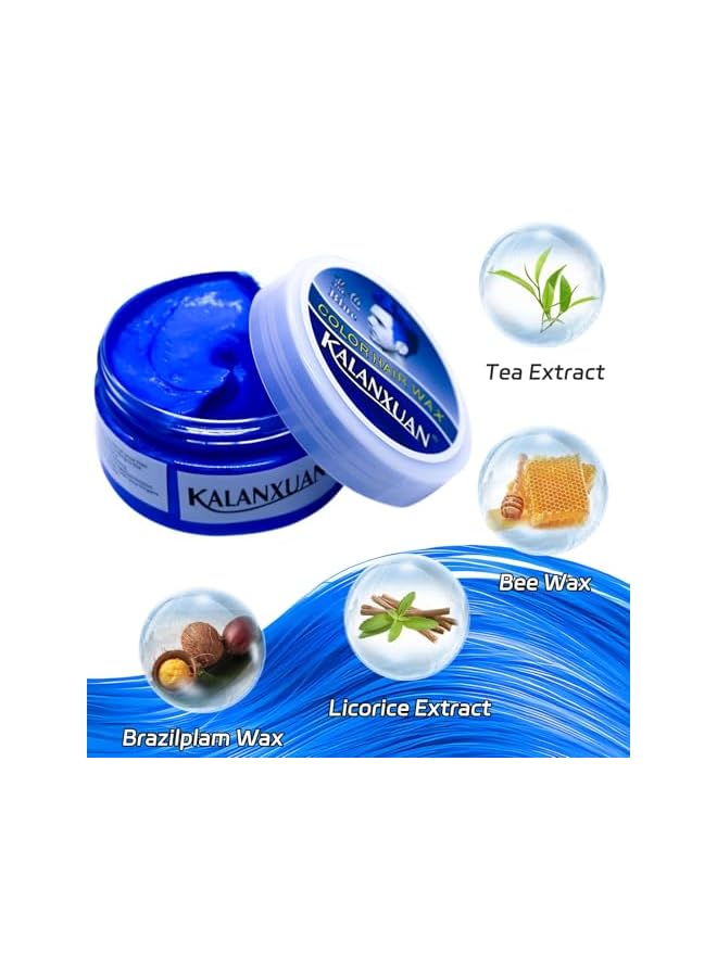 Temporary Hair Dye 100g, Washable Hair Color Cream, Non-Toxic Ammonia-Free, Easy to Apply No Stain, Long-Lasting Temporary Hair Dye for Women Men, Friendly for Daily & Festival Use (blue) - Image 2