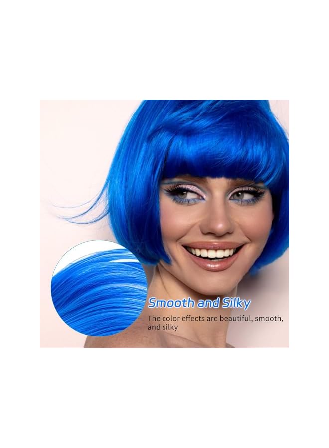 Temporary Hair Dye 100g, Washable Hair Color Cream, Non-Toxic Ammonia-Free, Easy to Apply No Stain, Long-Lasting Temporary Hair Dye for Women Men, Friendly for Daily & Festival Use (blue) - Image 5