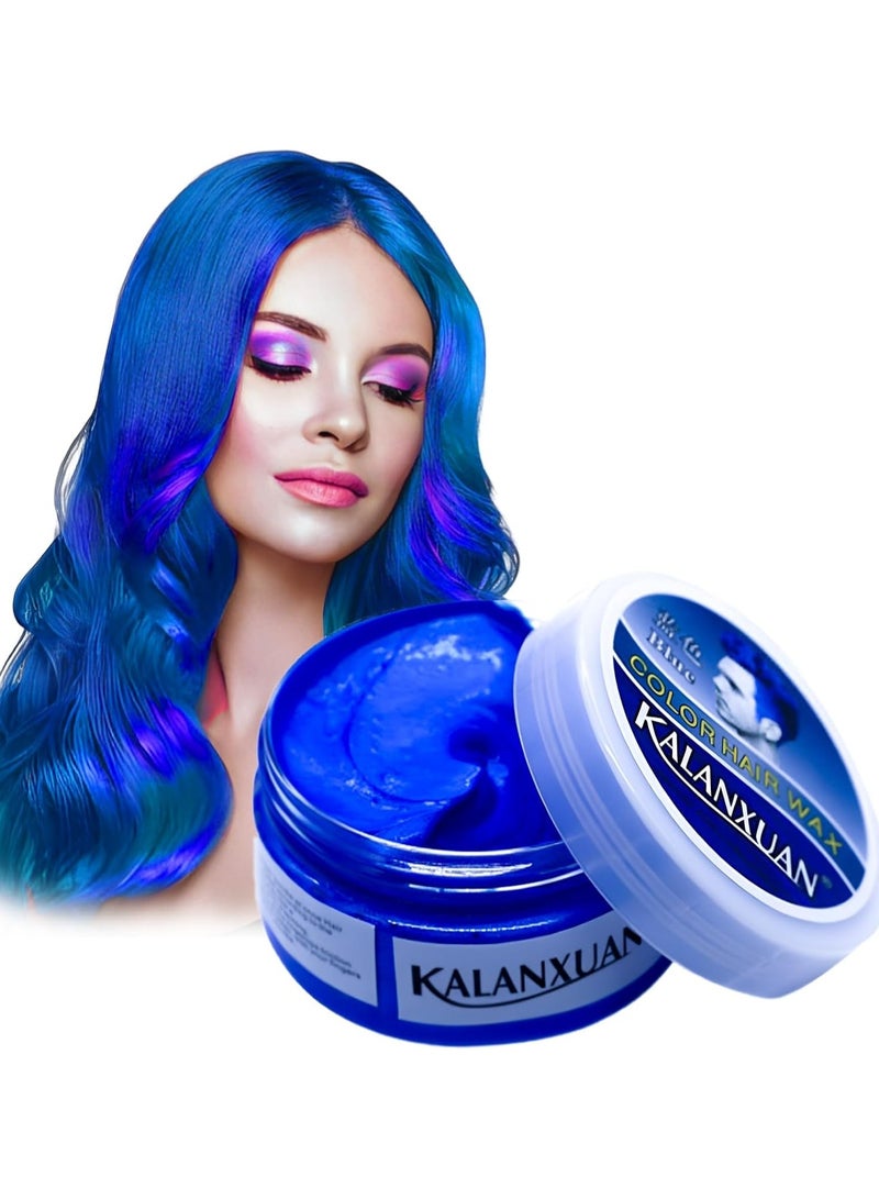 Temporary Hair Dye 100g, Washable Hair Color Cream, Non-Toxic Ammonia-Free, Easy to Apply No Stain, Long-Lasting Temporary Hair Dye for Women Men, Friendly for Daily & Festival Use (blue) - Image 1