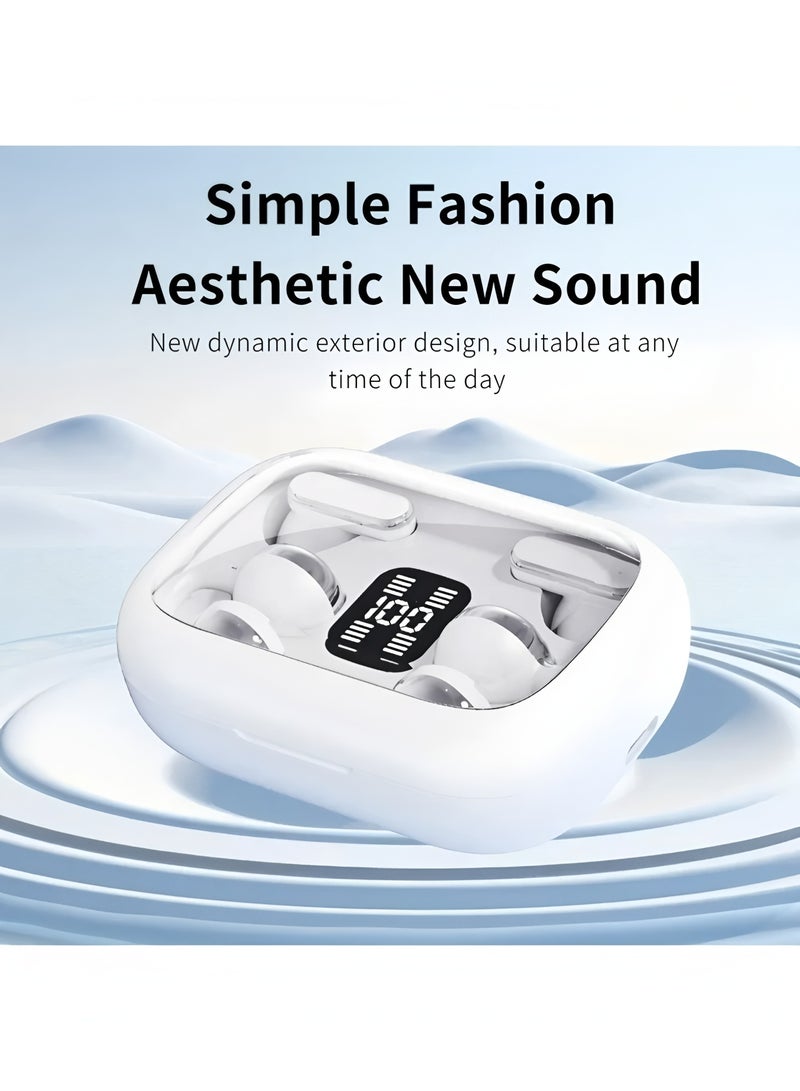 Flyview True Wireless Bluetooth 5.49 LED Earbuds Earphones Ear Clips Two Pairs One Charging Case, OWS TWS Open On-ear Ear-clip In-ear Earbuds Ear-clips, Earphone for Work Sports Travel - Image 2