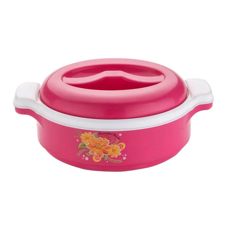 KD ZONE Nexa Orchid CasserolePlastic Inner Steel Insulated Hot Pot 1 Litter 100 Unbreakable Color May Vary As Per Available - Image 1