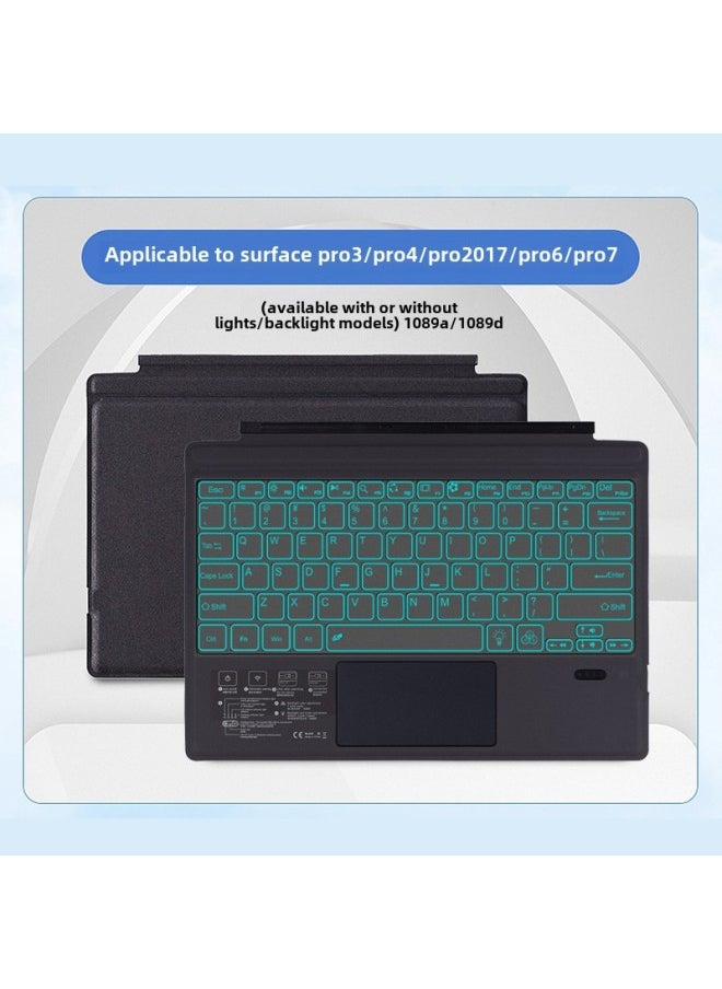 Generic For Microsoft Surface Pro Bluetooth Keyboard Pro34567 Zhuyin Cangjie Multi Language Luminous Keyboard-Colour: Gray And Black-Product Type: For Pro3/pro4/pro2017/pro6/pro7  - Image 2