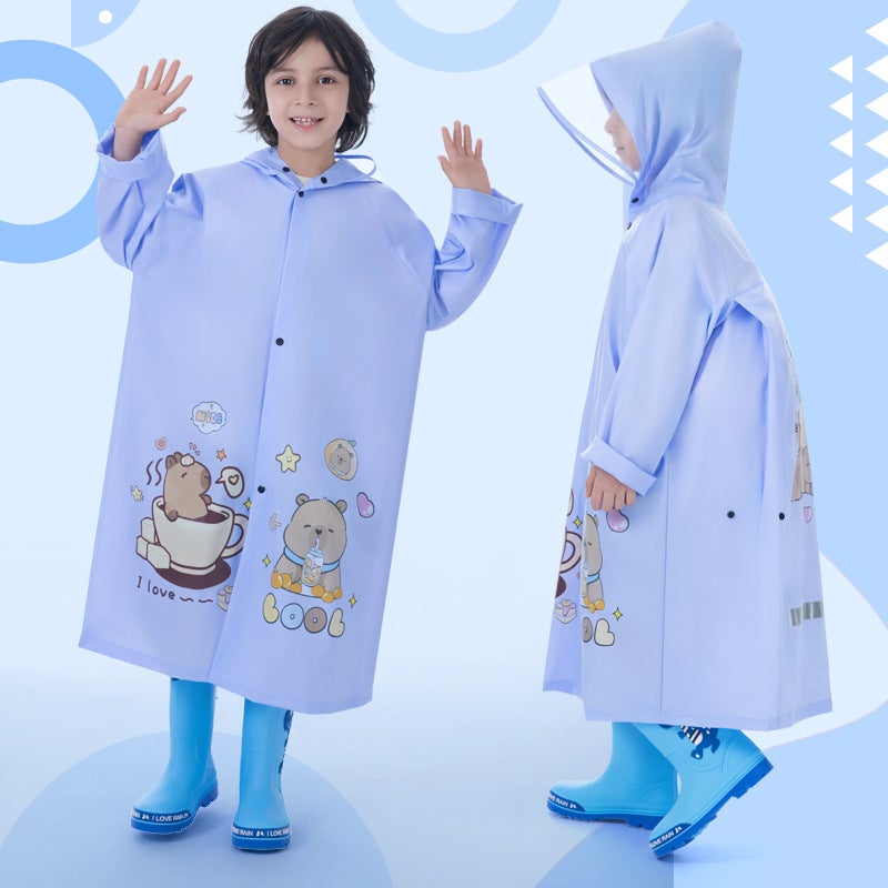 بونشو خاص لطلاب رياض الأطفال والمدرسة الابتدائية، مناسب للأولاد والبنات، معطف مطري للأطفال يغطي الجسم بالكامل، معطف مطري كرتوني للأطفال - Image 1