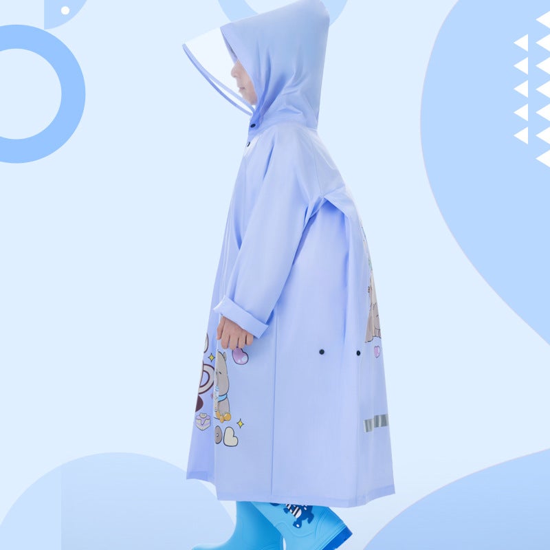 بونشو خاص لطلاب رياض الأطفال والمدرسة الابتدائية، مناسب للأولاد والبنات، معطف مطري للأطفال يغطي الجسم بالكامل، معطف مطري كرتوني للأطفال - Image 5
