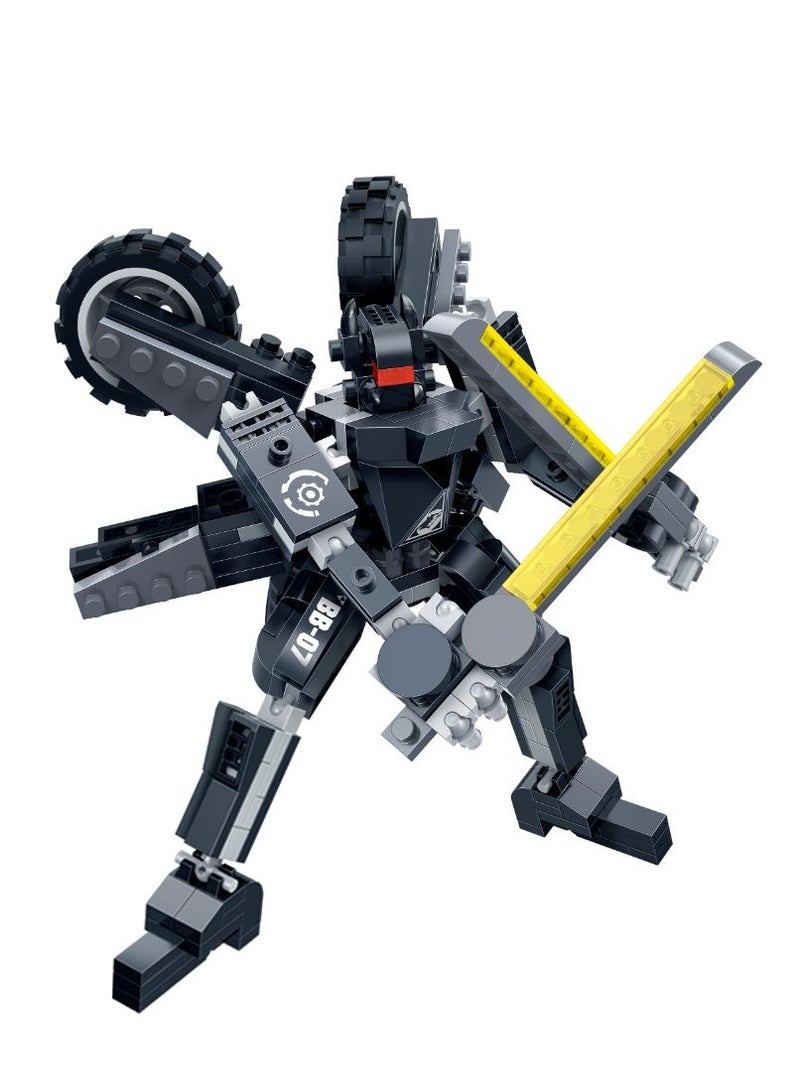 BanBao مجموعة بانباو 2 في 1 دراجة نارية روبوت ميك II، 296 قطعة من كتل البناء | مجموعة ألعاب تعليمية | مجموعة كتل البناء لتطوير عقل الطفل - Image 2