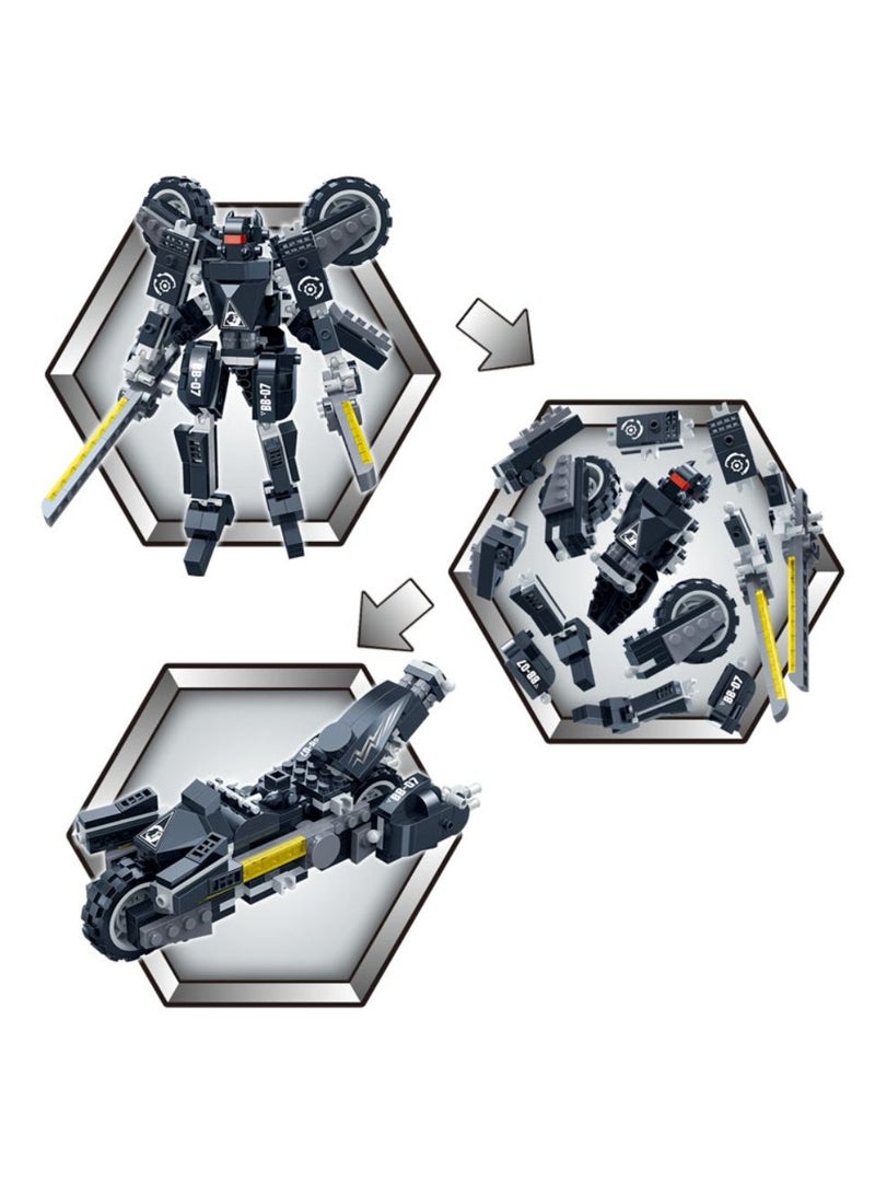BanBao مجموعة بانباو 2 في 1 دراجة نارية روبوت ميك II، 296 قطعة من كتل البناء | مجموعة ألعاب تعليمية | مجموعة كتل البناء لتطوير عقل الطفل - Image 3