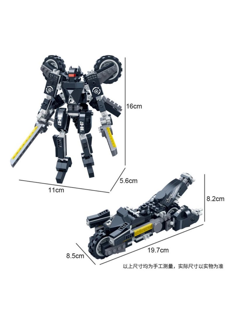 BanBao مجموعة بانباو 2 في 1 دراجة نارية روبوت ميك II، 296 قطعة من كتل البناء | مجموعة ألعاب تعليمية | مجموعة كتل البناء لتطوير عقل الطفل - Image 4