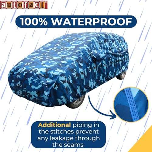 Autofact 100% Waterproof Car Body Cover Compatible with Maruti Ertiga (2012 to 2018), with Mirror Pockets, 4 x 4 American Matty, Long Lasting Strong Durable Material, Camouflage Airforce Look - Image 3