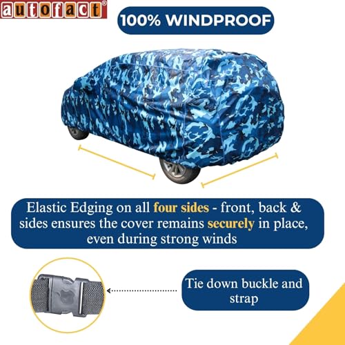 Autofact 100% Waterproof Car Body Cover Compatible with Maruti Ertiga (2012 to 2018), with Mirror Pockets, 4 x 4 American Matty, Long Lasting Strong Durable Material, Camouflage Airforce Look - Image 5