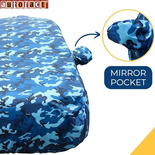 Autofact 100% Waterproof Car Body Cover Compatible with Maruti Ertiga (2012 to 2018), with Mirror Pockets, 4 x 4 American Matty, Long Lasting Strong Durable Material, Camouflage Airforce Look - Image 4