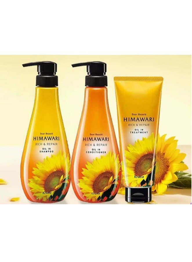 Kracie HIMAWARI Sunflower Shampoo, Hair Conditioner, Hair Mask Repair, Moisturizing, Silicone Free,Pack of 3 - Image 1