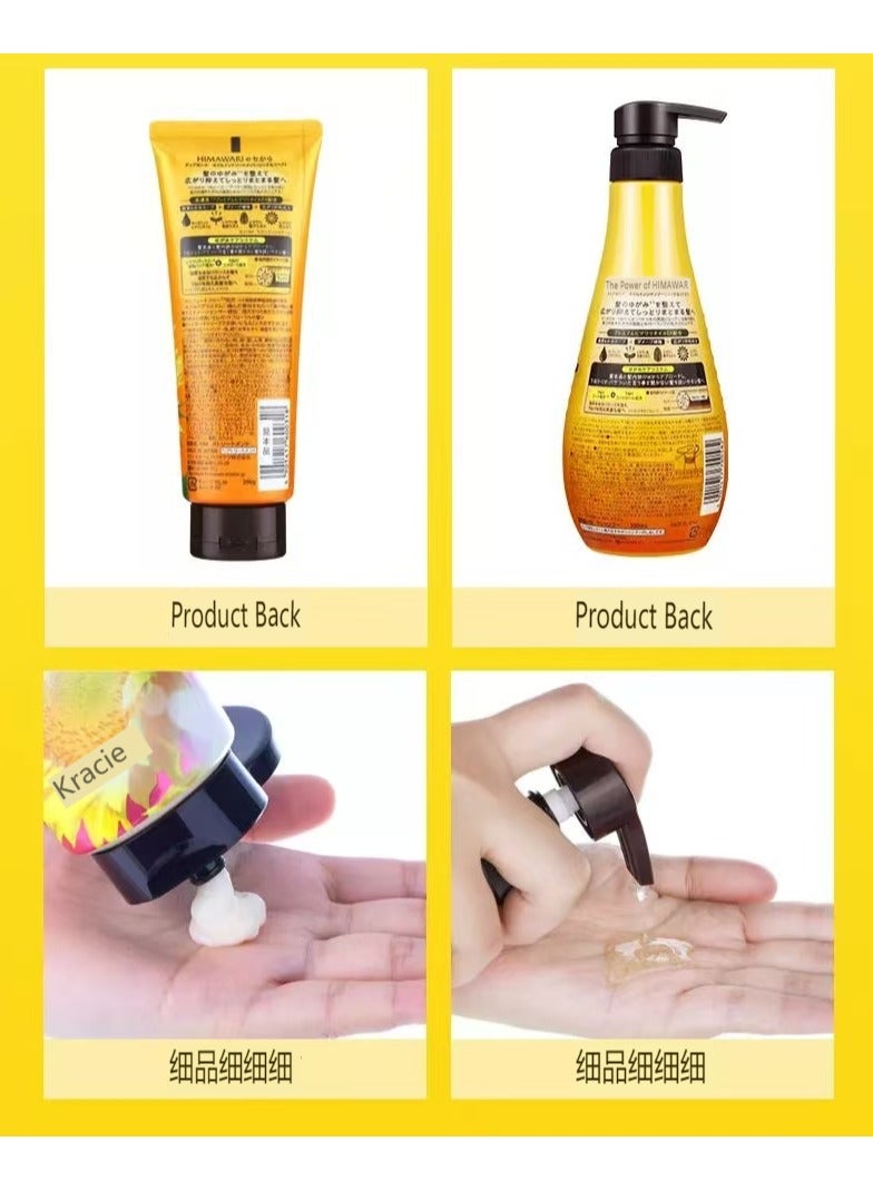 Kracie HIMAWARI Sunflower Shampoo, Hair Conditioner, Hair Mask Repair, Moisturizing, Silicone Free,Pack of 3 - Image 3