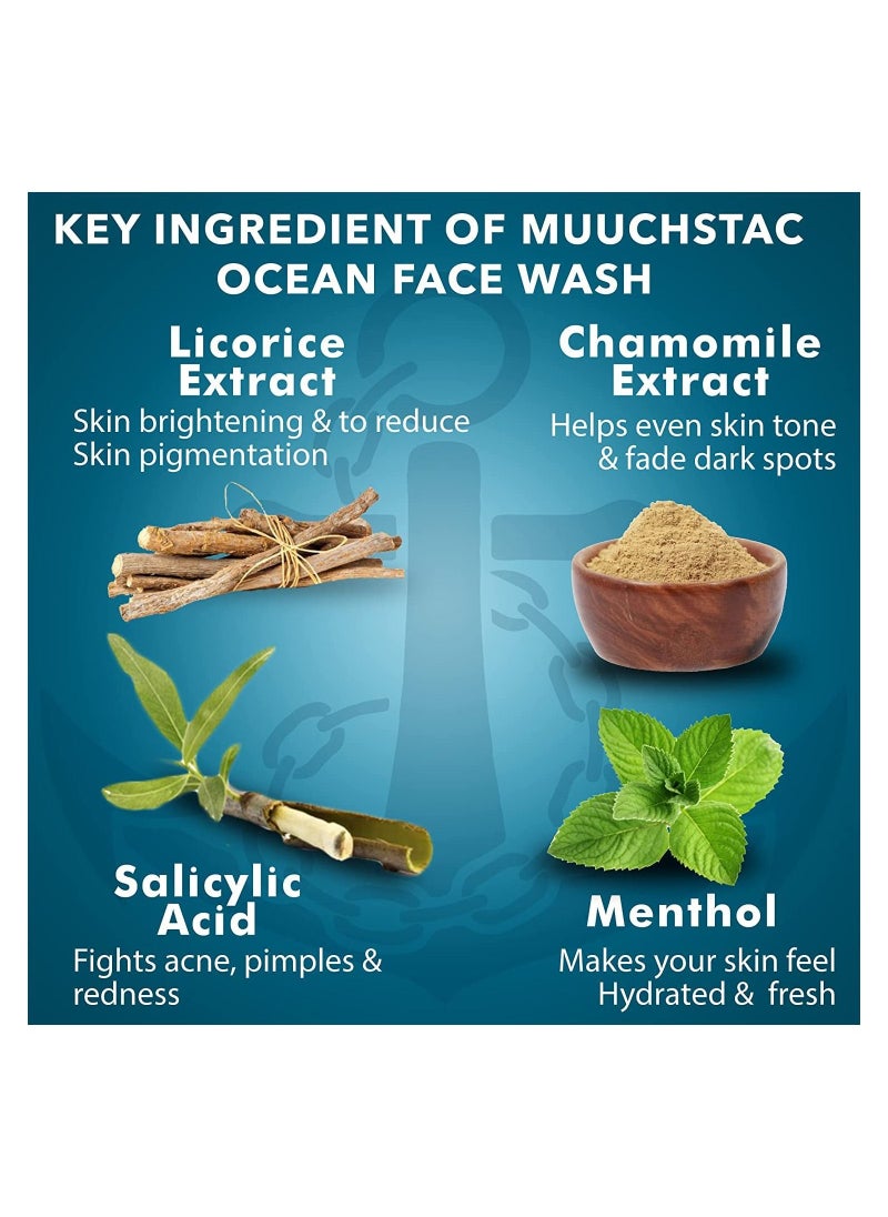 MUUCHSTAC Mens Ocean Face Wash For Men Pack Of 3 3X100ML  - Image 2