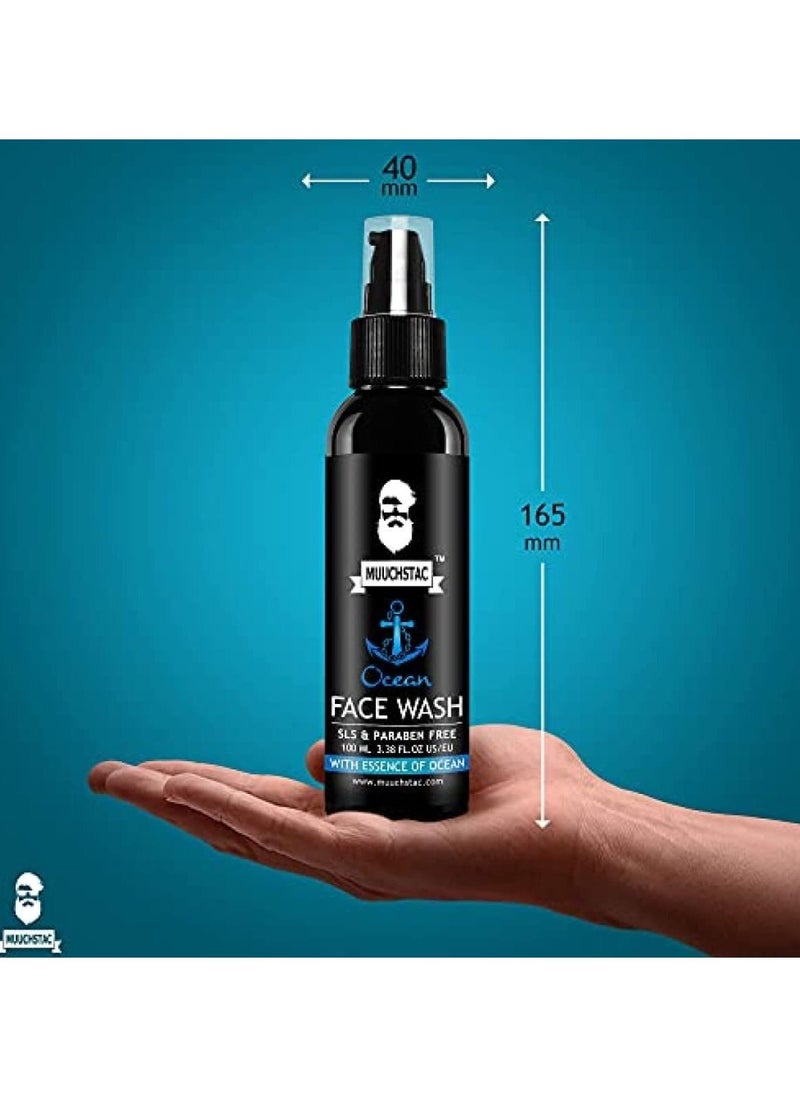MUUCHSTAC Mens Ocean Face Wash For Men Pack Of 3 3X100ML  - Image 3