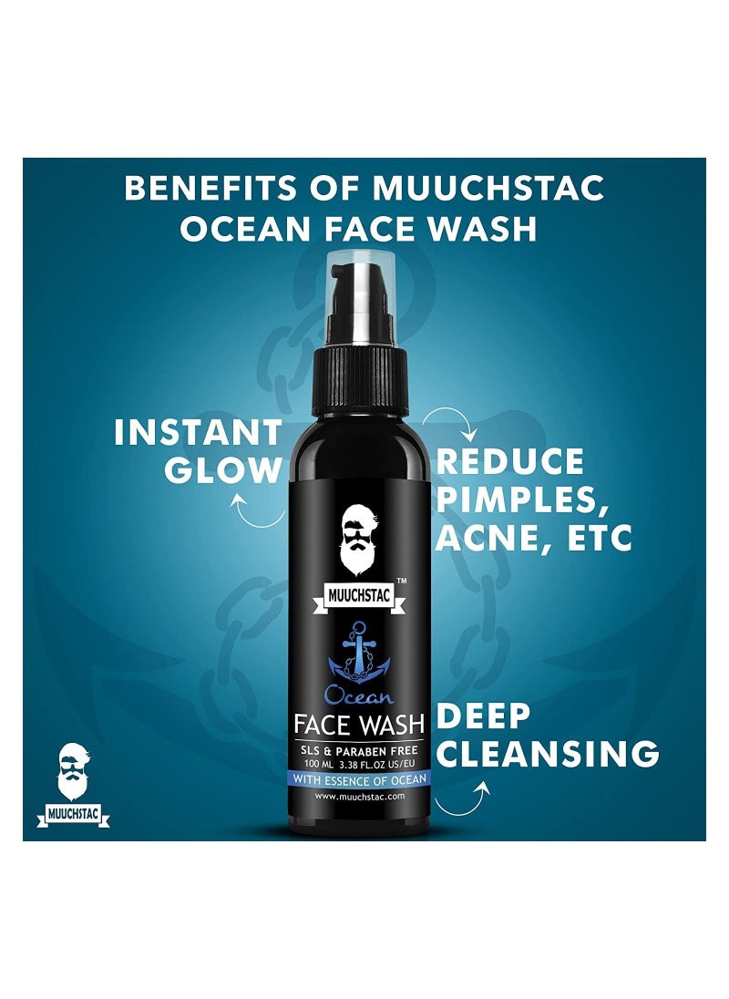 MUUCHSTAC Mens Ocean Face Wash For Men Pack Of 3 3X100ML  - Image 5