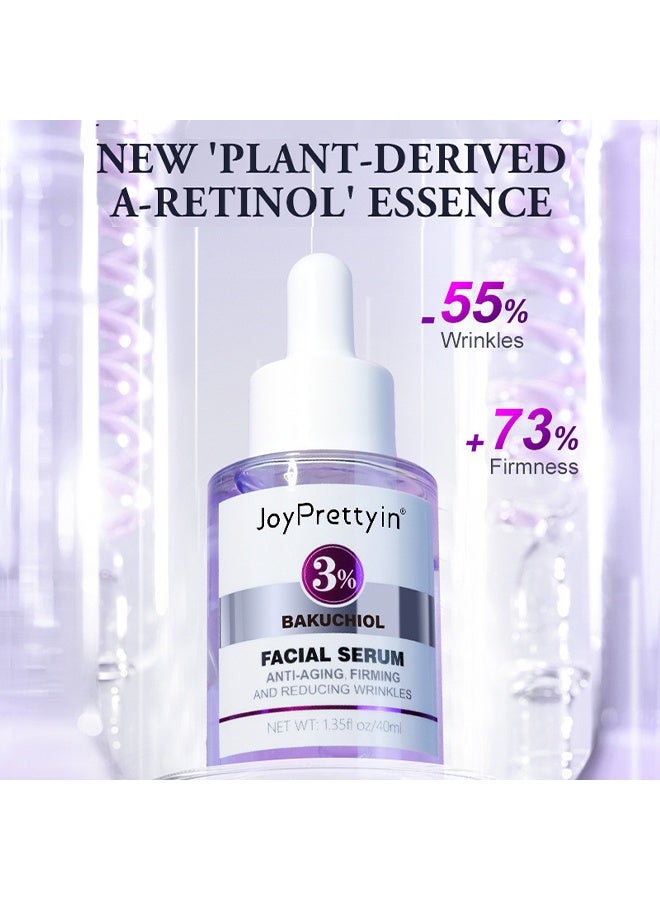 جوي برتي سيروم الوجه بالبкуشيول 3٪، مع مركب الريتينول الثلاثي و 3٪ نياسيناميد، سيروم زيت البкуشيول للوجه للنساء لتقليل الخطوط الدقيقة والتجاعيد، تركيبة مضادة للشيخوخة للحصول على بشرة أكثر نعومة وإشراقًا، 40 مل - Image 2