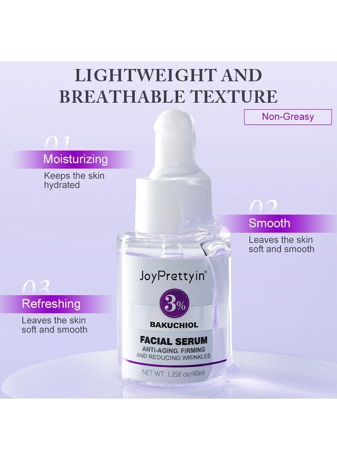 جوي برتي سيروم الوجه بالبкуشيول 3٪، مع مركب الريتينول الثلاثي و 3٪ نياسيناميد، سيروم زيت البкуشيول للوجه للنساء لتقليل الخطوط الدقيقة والتجاعيد، تركيبة مضادة للشيخوخة للحصول على بشرة أكثر نعومة وإشراقًا، 40 مل - Image 4