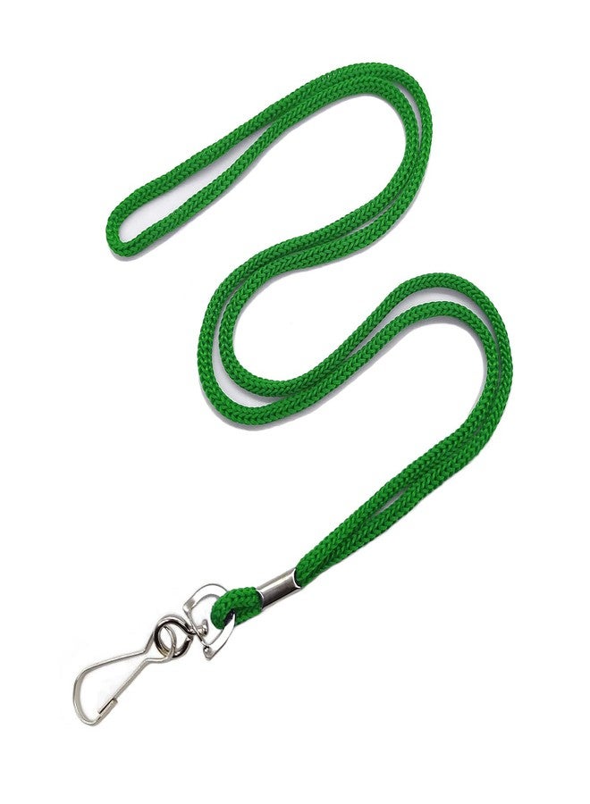 HOSL 100 Pack Badge Lanyards Office Lanyard ID Card Lanyards Business Card/Students/Employee Lanyards Round 36" With Swivel Hook (Green) - Image 1