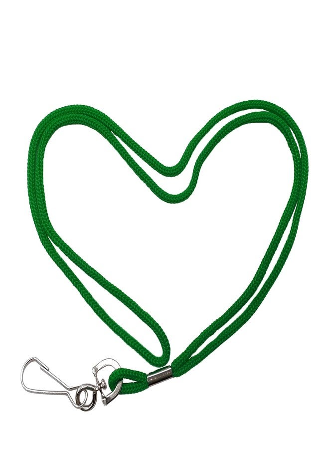 HOSL 100 Pack Badge Lanyards Office Lanyard ID Card Lanyards Business Card/Students/Employee Lanyards Round 36" With Swivel Hook (Green) - Image 5