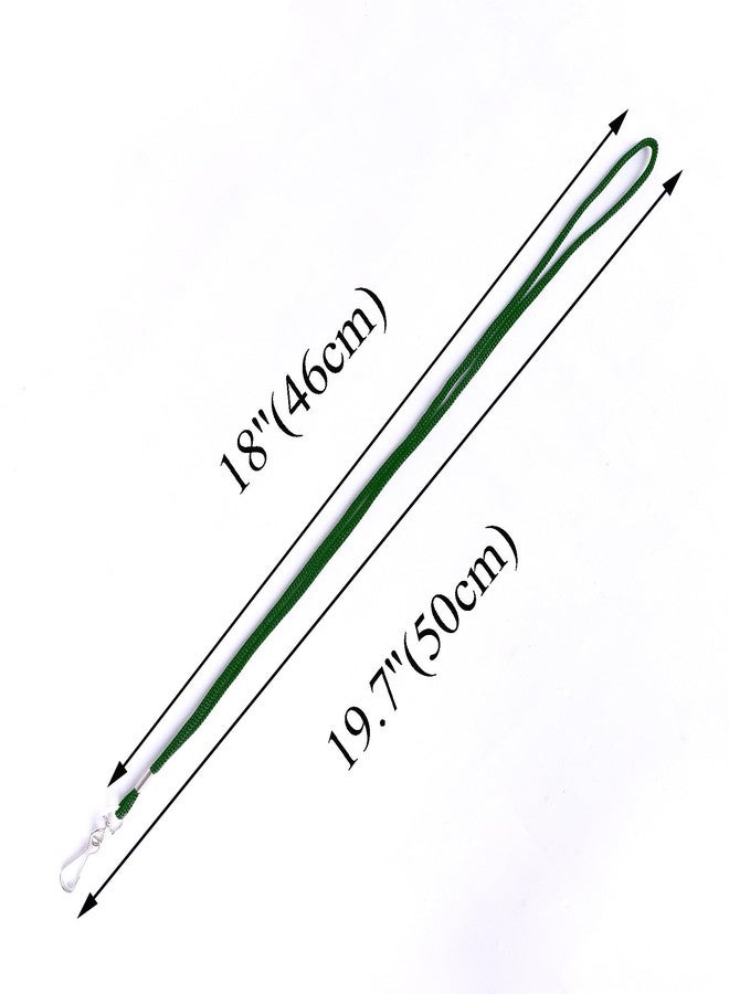 HOSL 100 Pack Badge Lanyards Office Lanyard ID Card Lanyards Business Card/Students/Employee Lanyards Round 36" With Swivel Hook (Green) - Image 3