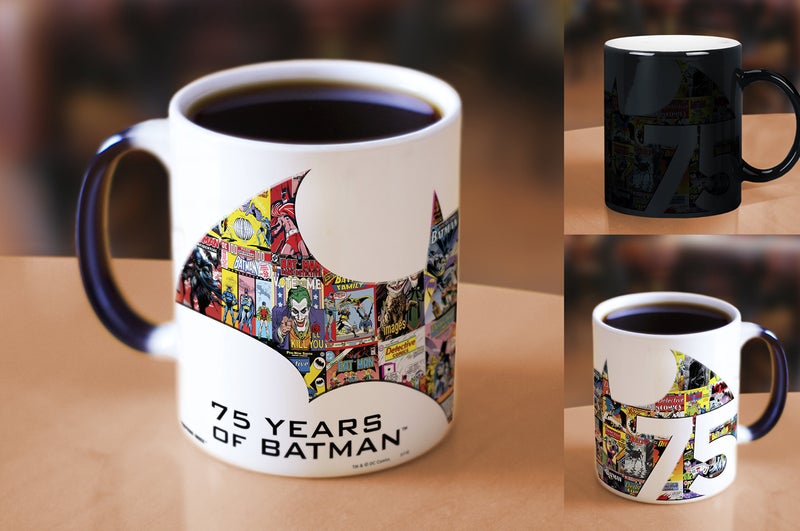 Morphing Mugs DC Comics Justice League (Batman 75th) Ceramic Mug, Black, 1 Count (Pack of 1) - Image 3
