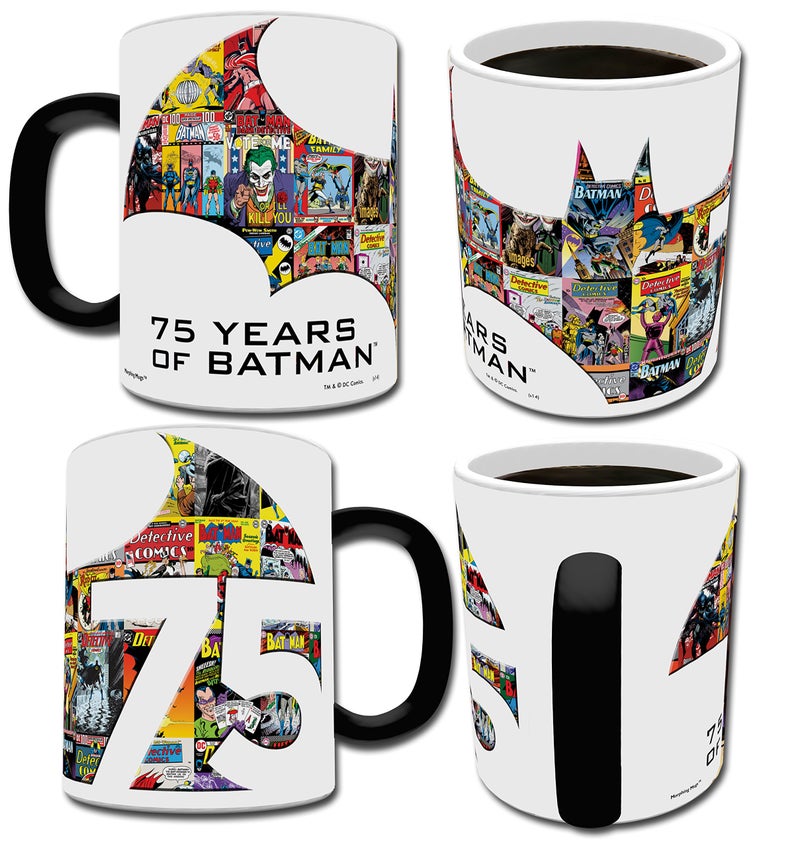 Morphing Mugs DC Comics Justice League (Batman 75th) Ceramic Mug, Black, 1 Count (Pack of 1) - Image 2