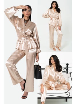 for you in&out 2-Piece Stone Pajama Set, Both Inside and Outside S27394  - Image 1