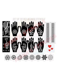 Set Of 20 Pcs Combo Pack, Reusable Mehandi Design Sticker Stencils For Both Hand | Mehandi Art Passion Tools Bridal | Quick And Easy To Use, For Girls, Women, Kids & Teen, D-2185 - pzsku/ZA423BFF6FB65CF9455C0Z/45/_/1723297938/a28d388a-05d8-4cf0-97ff-4f0089afbc4a