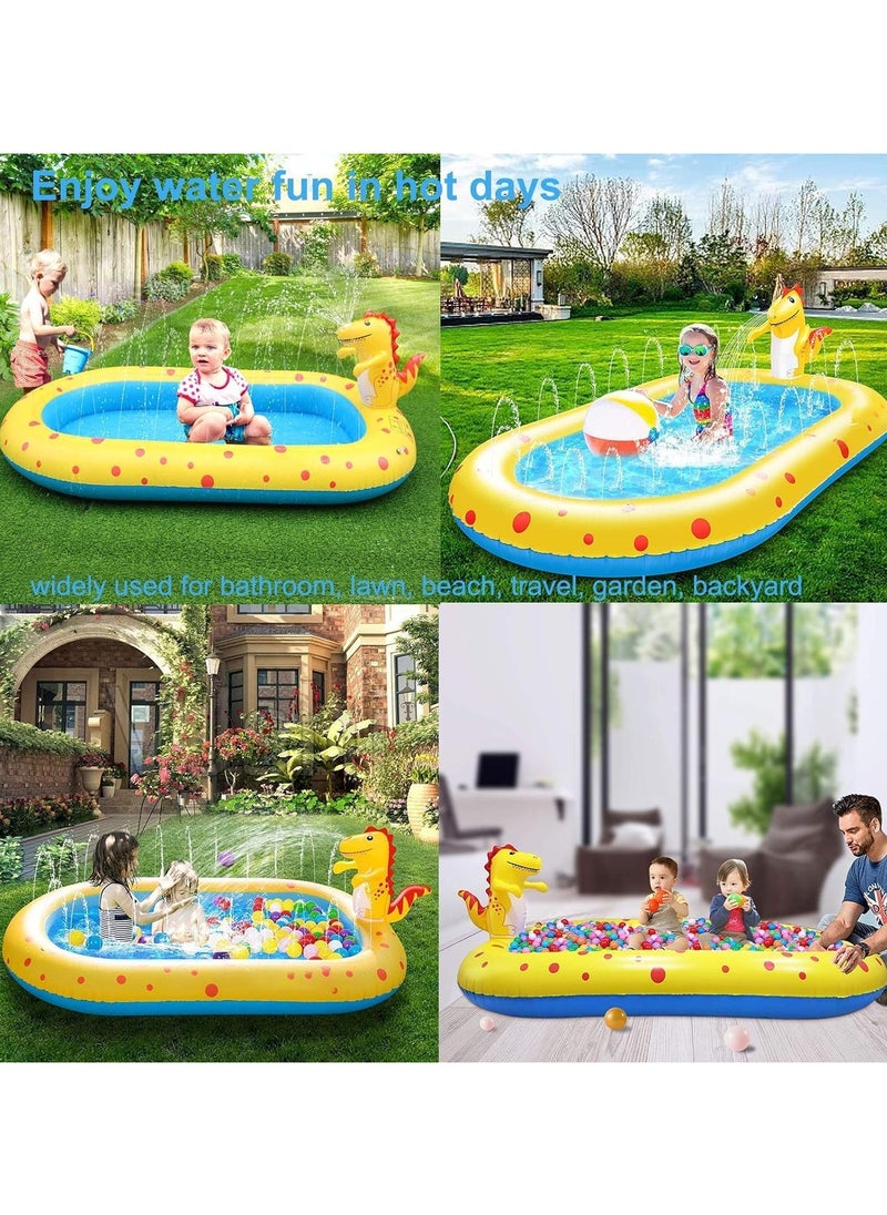 VUCATIN Inflatable Swimming Pool for Kids with Sprinkler, Funny Blow up Pool 170*103*65cm Full-Sized Family for Backyard, Summer Water Party  - Image 3