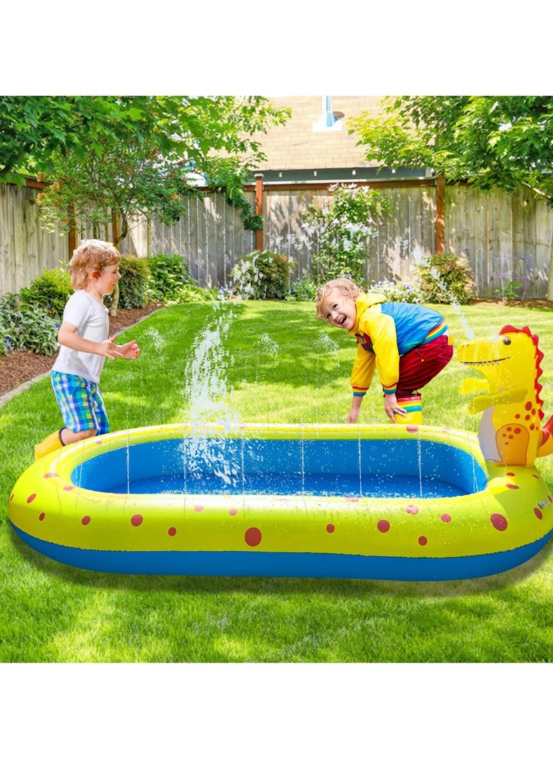 VUCATIN Inflatable Swimming Pool for Kids with Sprinkler, Funny Blow up Pool 170*103*65cm Full-Sized Family for Backyard, Summer Water Party  - Image 5