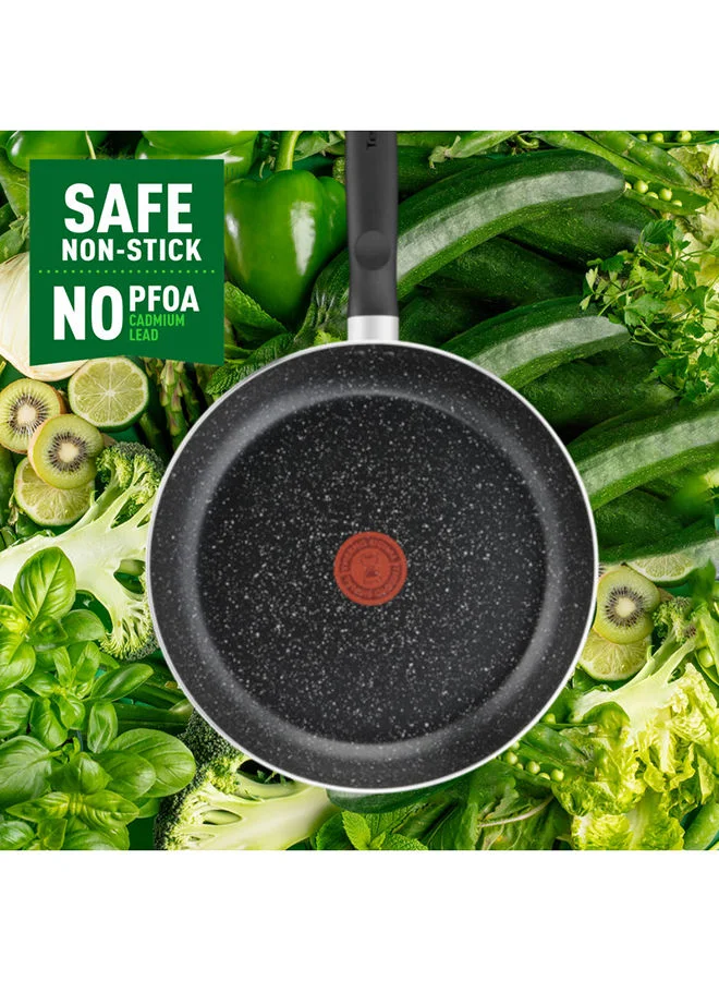 Tefal TEFAL Dark Stone 11 pc set, Non-stick, stewpots 22/24/28 cm, saucepan 16 cm, frypans 20/28 cm, slotted spatula, Aluminium, B491BS85