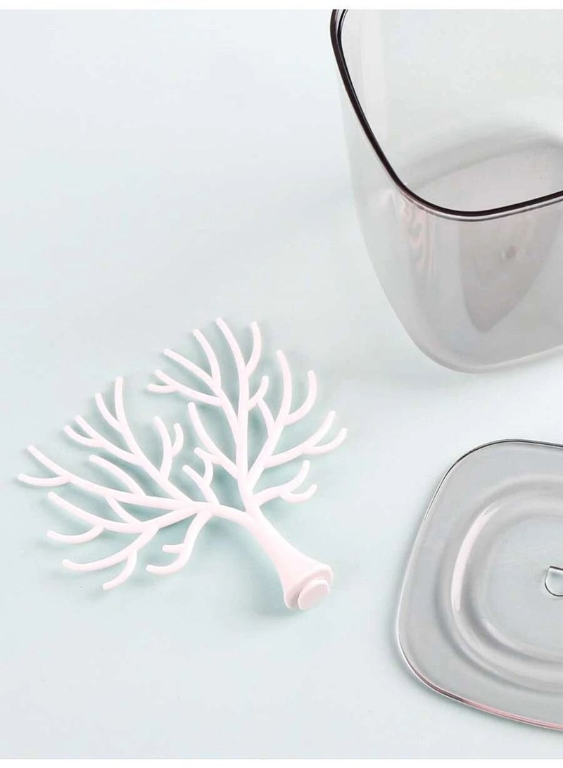 YQbest Dustproof Acrylic Storage Box Holder Organizer for Bathroom Cotton Ball Pads Swabs Stick Earbuds Stubs Toothpicks 2PCS - Image 2