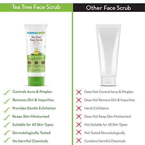 Mamaearth Tea Tree Face Scrub with Tea Tree and Neem for Skin Purification - 100g - Image 5