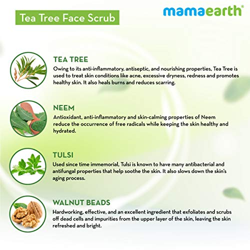Mamaearth Tea Tree Face Scrub with Tea Tree and Neem for Skin Purification - 100g - Image 4