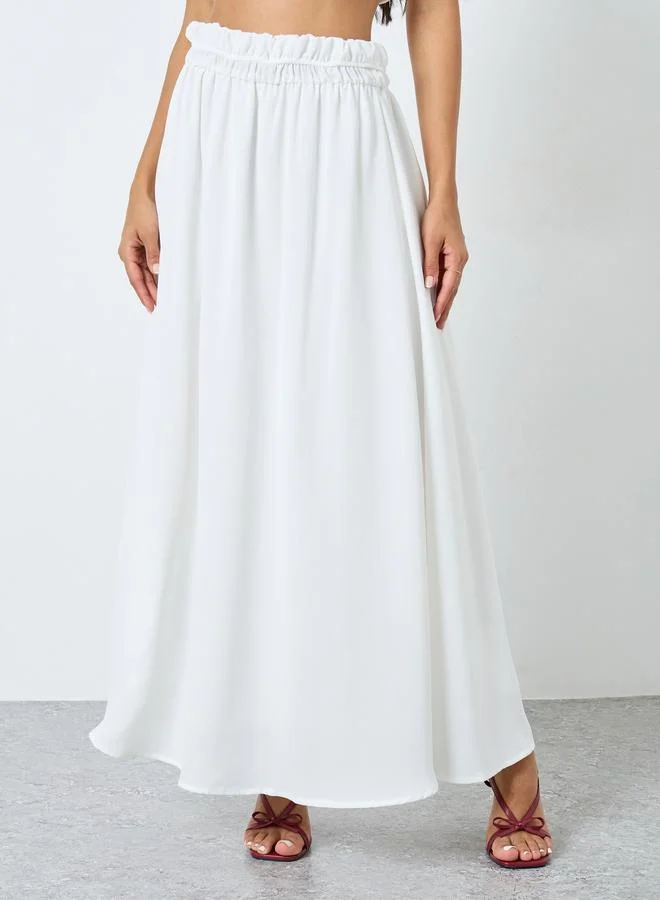 ستايلي Styli Elasticated Waistband A-Line Maxi Skirts