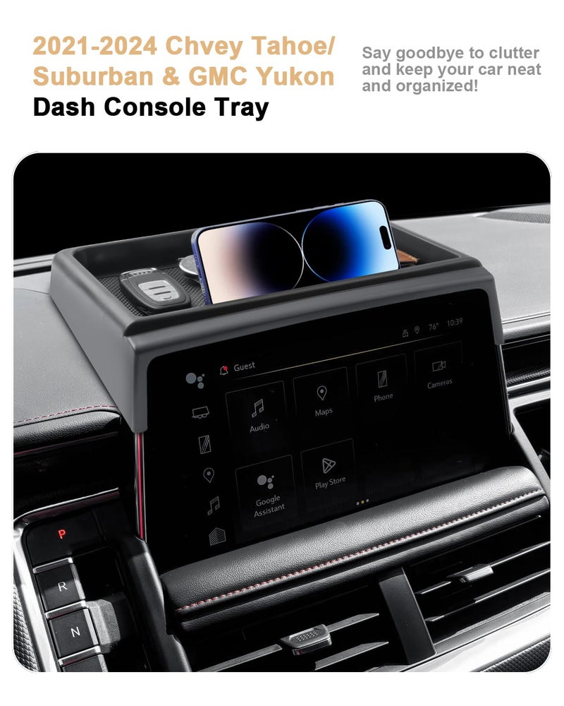 EcoZen 2024 Tahoe Center Console Organizer - For 2021-2024 Chvey Tahoe/Suburban & GMC Yukon Center Console Organizer Tray For 2021-2024 Tahoe/Suburban/Yukon Accessories - Not Fit For Power-Sliding Console - Image 3